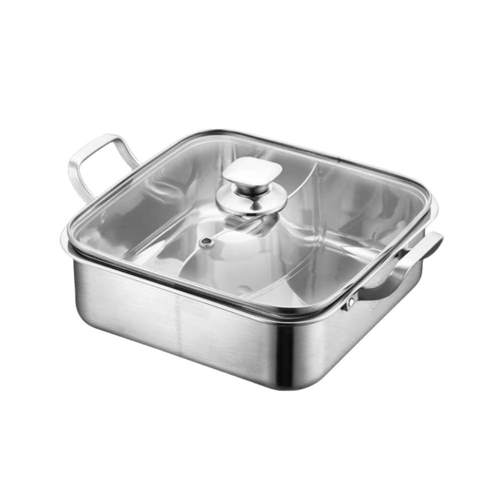 Amazon | Kirnuoおでん鍋両手鍋 仕切り付き ステ 四角 304